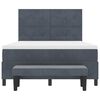 vidaXL Boxspringbett mit Matratze Dunkelgrau 140 x 190 cm Samt