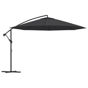 vidaXL Ampelschirm mit Aluminium-Mast 350 cm Schwarz