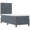 vidaXL Boxspringbett mit Matratze Dunkelgrau 80 x 200 cm Samt