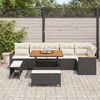 vidaXL Gartensofa-set mit Kissen 9 pcs Schwarz Poly Rattan