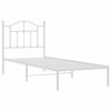 vidaXL Bettgestell mit Kopfteil Metall Wei&szlig; 90x190 cm