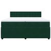 vidaXL Boxspringbett mit Matratze Dunkelgr&uuml;n 200x200 cm Samt