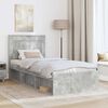 vidaXL Bettrahmen Beton Grau 100 x 200 cm Massives Kiefernholz