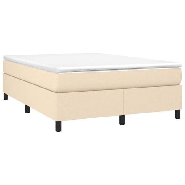 vidaXL Boxspringbettgestell Creme 140x200 cm Stoff