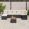 vidaXL Gartensofa-set mit Kissen 8 pcs Schwarz Poly-Rattan