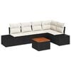 vidaXL Gartensofa-set 6 stk. Schwarz Poly-Rattan
