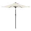 vidaXL Sonnenschirm mit LED und Stahlmast Wei&szlig; 225x225x212 cm