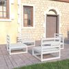 vidaXL 4-tlg. Garten-Lounge-Set Wei&szlig; Massivholz Kiefer