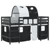 vidaXL Kinderhochbett mit Tunnel Wei&szlig; & Schwarz 90x200 cm Kiefernholz