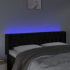 vidaXL LED Kopfteil Schwarz 147x16x78/88 cm Samt