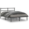 vidaXL Bettgestell mit Kopfteil Metall Schwarz 135x190 cm