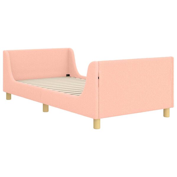 vidaXL Kinderbettgestell mit Kopfteil Rosa 90 x 200 cm Schafstoff