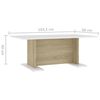vidaXL Couchtisch Wei&szlig; und Sonoma-Eiche 103,5x60x40 cm Holzwerkstoff