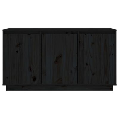 vidaXL Sideboard Schwarz 111x34x60 cm Massivholz Kiefer