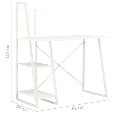 vidaXL Schreibtisch mit Regaleinheit Weiß 102×50×117 cm