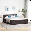 vidaXL Ottoman-Bett mit Matratzen Dunkelbraun 180x200 cm Stoff