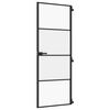 vidaXL Innent&uuml;r Schlank Schwarz 76x201,5 cm Hartglas und Aluminium