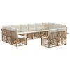 vidaXL Outdoor-Sofagarnitur 12 pcs Nat&uuml;rlich und Cremwei&szlig; Polyester