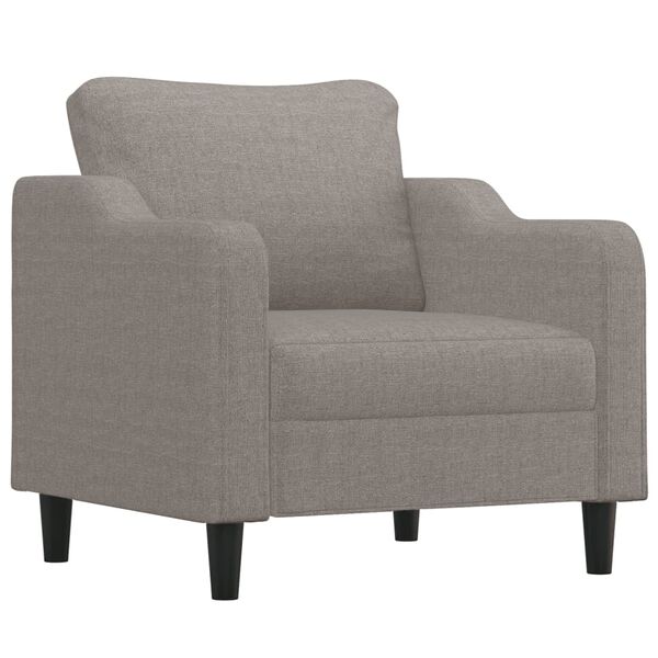 vidaXL 4-tlg. Sofagarnitur mit Kissen Taupe Stoff