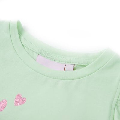 Kinder-T-Shirt mit Rüschenärmeln Zartgrün 104