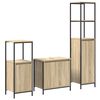 vidaXL Badezimmerm&ouml;bel-Set 3 stk. Sonoma Eiche und Schwarz