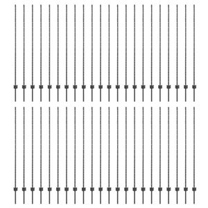 vidaXL Eingebetteter Zaunpfosten 44 Stk. Grau 200 cm