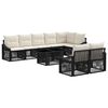 vidaXL Gartensofa-set 9 stk. Schwarz und Cremewei&szlig; Poly-Rattan