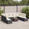 vidaXL Garten-Sofa-Set 10 pcs Schwarz und Wei&szlig;