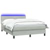 vidaXL Boxspringbett mit Matratze & LED Hellgrau 160x210 cm Samt