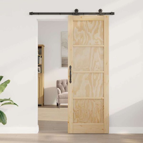 vidaXL Schiebet&uuml;r ORKDAL Braun 73,5 x 211 cm Massives Kiefernholz