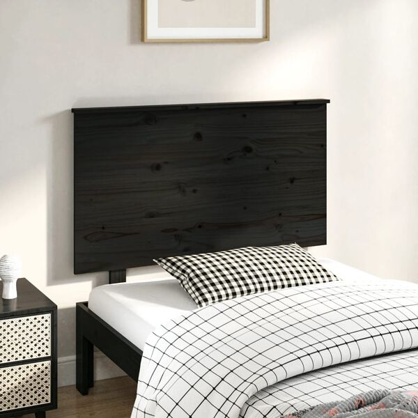 vidaXL Kopfteil Schwarz 94x6x82,5 cm Massivholz Kiefer
