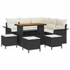 vidaXL Garten-Sofa-Set mit Kissen mit Speicher 9 pcs Schwarz und Creme