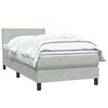 vidaXL Boxspringbett mit Matratze Hellgrau 100x220 cm Samt