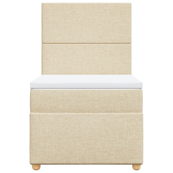 vidaXL Boxspringbett mit Matratze Creme 80x200 cm Stoff