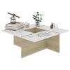 vidaXL Couchtisch Wei&szlig; und Sonoma-Eiche 79,5x79,5x30 cm Holzwerkstoff