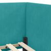 vidaXL Eckbettgestell mit Matratze mit Kopfteil 2 pcs T&uuml;rkis Samt