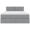 vidaXL Bett mit Stauraum und LED Hellgrau 140 x 200 cm Polyester