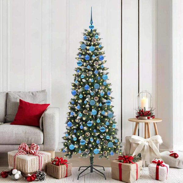 vidaXL K&uuml;nstlicher Weihnachtsbaum mit 300 LEDs mit St&auml;nder Gr&uuml;n 180 cm