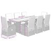 vidaXL 9-tlg. Garten-Essgruppe mit Kissen Grau Poly Rattan