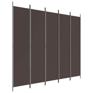 vidaXL 5-tlg. Paravent Braun 250x220 cm Stoff