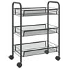 vidaXL K&uuml;chenwagen 3 Etagen Schwarz 46x26x64 cm Eisen