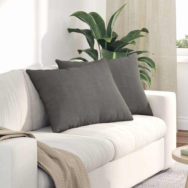 vidaXL Sofakissen 2 St&uuml;ck Hellgrau 70 x 50 cm Cordstoff