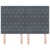 vidaXL LED Kopfteil mit LED-Lichtleisten Dunkelgrau 144 cm Polyester