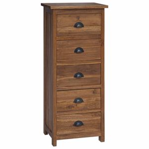 vidaXL Kommode mit Schubladen Natur 45 x 35 x 110 cm Massivholz Teak