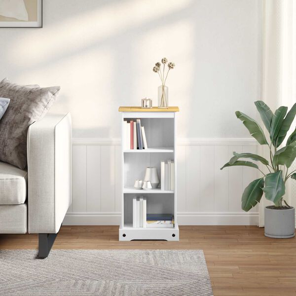 vidaXL B&uuml;cherregal Wei&szlig; 46 x 29 x 100 cm Massives Kiefernholz