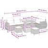 vidaXL Gartensofa-set mit Kissen mit Speicher 9 pcs Grau Poly Rattan