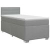 vidaXL Boxspringbett mit Matratze Hellgrau 90 x 190 cm Stoff