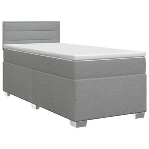 vidaXL Boxspringbett mit Matratze Hellgrau 90 x 190 cm Stoff