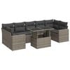 vidaXL 8-tlg. Garten-Sofagarnitur mit Kissen Grau Poly Rattan