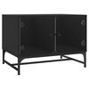 vidaXL Couchtisch mit Glast&uuml;ren Schwarz 68,5x50x50 cm